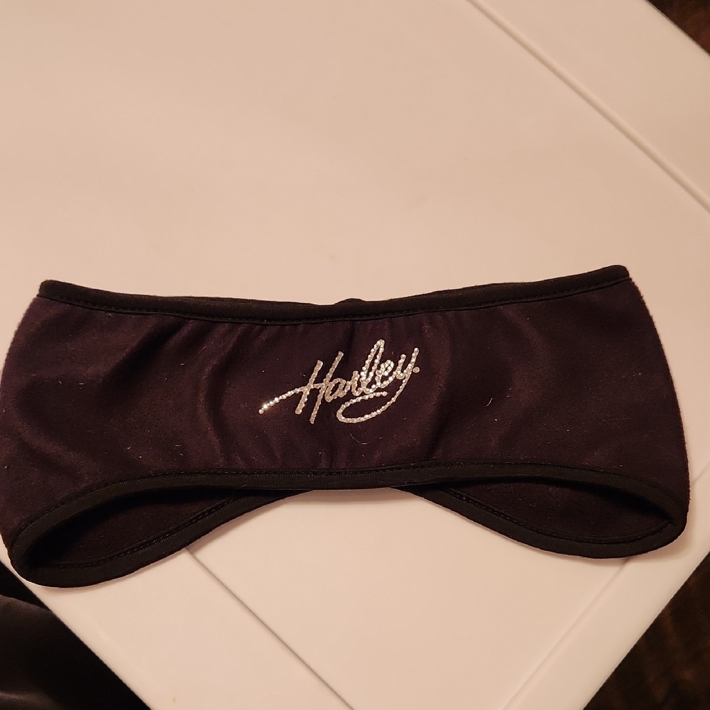 Harley-Davidson Black Headband with Silver Logo